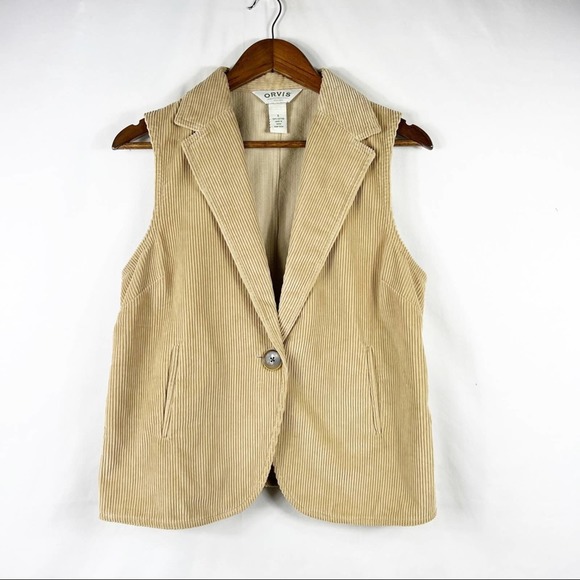 Orvis Tan Corduroy Vest Womens In Size 